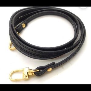 Black leather strap for louis vuitton